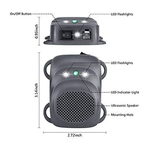 Angveirt Under Hood Animal Repeller Mice Rodent Repellent for Cars Auto Rodent Repellent Keep Mice Out of Car Wire Protection Rodent Repellent Ultrasonic for 12V 24V Car Battery - Grey