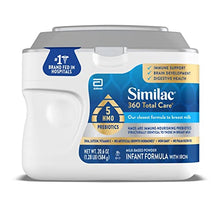 Load image into Gallery viewer, Similac 360 Total Care Infant Formula with 5 HMO Prebiotics, Our Closest Formula to Breast Milk, Non-GMO, Baby Formula Powder, 20.6-oz Tub
