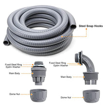 Load image into Gallery viewer, Liquid-Tight Conduit and Connector Kit,Flexible Non Metallic Liquid Tight Electrical Conduit,3/4inch 50ft Electrical Conduit Kit,with 2 Straight and 2 Angle Fittings Included,3/4 in. Dia

