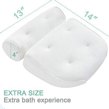 Load image into Gallery viewer, Homer&#39;s Choice Bath Pillow Bathtub Spa Pillow, Non-Slip 6 Large Suction Cups, Extra Thick for Perfect Head, Neck, Back and Shoulder Support by Idle Hippo, Fits
