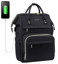 Load image into Gallery viewer, Laptop Backpack Women Teacher Backpack 15.6 Inch Womens Work Bag Purse Water-Resistant Business Travel Backpack with USB Charging Port, Luggage Strap, Anti-Theif Pocket, Tablet Pocket (Black)
