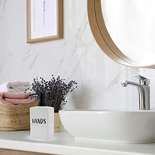 Load image into Gallery viewer, Granrosi Soap Dispenser for Kitchen Sink, Set of 2 Hand &amp; Dish Soap Dispenser for Bathroom Counter, Refillable Ceramic Liquid and Foam Soap Pump, Leak Proof, Farmhouse Decor, 3.4 x 2 x 7 in (White)
