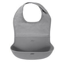 Load image into Gallery viewer, OXO Tot Waterproof Silicone Roll Up Bib with Comfort-Fit Fabric Neck, Gray

