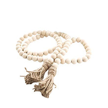 Load image into Gallery viewer, LIOOBO Wood Bead Garland Farmhouse Rustic Country Beads Holiday Decoration Wall Hanging Prayer Beads
