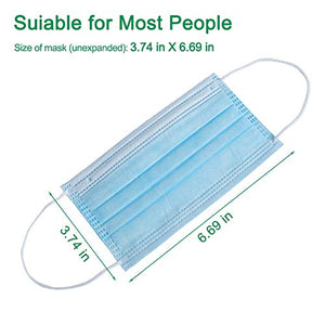 Sfavereak 50pcs Disposable Face Mask 3 Layers Safety Masks With Elastic Ear Loop Comfortable for Blocking Dust Air Pollution Protection, 1count