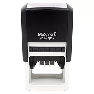 MaxMark Q43 (Large Size) Date Stamp with"Approved" Self Inking Stamp - Blue Ink