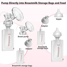 Load image into Gallery viewer, Double Electric Breast Pump with 10 Breastmilk Storage Bags, 2 Flanges and Milk Extractor, Breastfeeding Pump with 3 Modes, 9 Levels, Portable Breast Pump Strong Suction Power, Quiet, Pain Free（Pink）
