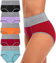 Load image into Gallery viewer, Tummy Control Underwear for Women High Waisted Cotton Underwear Soft Briefs Ladies Breathable Panties Multipack
