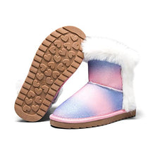 Load image into Gallery viewer, K KomForme Girls Snow Boots Warm Fur Lined Glitter Strap Winter Shoes Lightweight with Hook-and-loop(Toddler/Little Kids/Big Kids)
