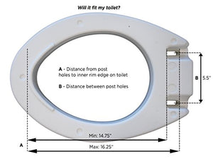 NOVA Medical Products Toilet Seat Riser, Raised Toilet Seat (For Under Seat), For Elongated Toilet Seat, White