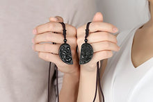 Load image into Gallery viewer, COAI His and Hers Dragon and Phoenix Black Obsidian Stone Pendant Necklace for Couples
