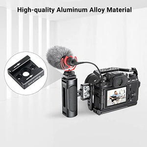 simorr Portable Selfie Stick Tripod with Bluetooth 3375+SmallRig Cold Shoe Mount Adapter (2pcs Pack) with 1/4"-20 Thread for Camera Cage Flash LED Moniter - 2060