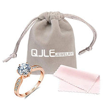 Load image into Gallery viewer, QJLE 1.5 Carat CZ Diamond Cut Cubic Zirconia Engagement Rings for Women,18K Rose Gold Plated Dainty Promise Solitaire Wedding Ring Band (Rose Gold, 6.5)
