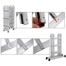 Load image into Gallery viewer, LUISLADDERS Folding Ladder Multi-Purpose Aluminium Extension 7 in 1 Step Heavy Duty Combination EN 131 Standard (12.5 Feet)
