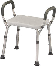 Load image into Gallery viewer, NOVA Medical Products Shower and Bath Chair with Arms, Quick &amp; Easy Tools Free Assembly, Lightweight and Seat Height Adjustable, Great for Travel, White

