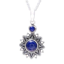 Load image into Gallery viewer, NOVICA Lapis Lazuli .925 Sterling Silver Pendant Necklace, 17.25", Royal Star'
