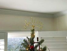 Load image into Gallery viewer, BELIEVE Christmas 2020 Tree Topper in RED, Festive Holiday Tree Ornament, Handcrafted Decor
