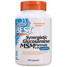 Load image into Gallery viewer, Doctor&#39;s Best Synergistic Glucosamine MSM with OptiMSM, Non-GMO, Gluten Free, Soy Free, Joint Support, 180 Caps (DRB-00070)
