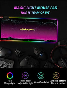 Gaming Mouse Pads Anime Solo Leveling Large Size RGB Mouse Pad Art Rubber PC Computer Gaming Mousepad Desk Mat Locking Edge for CS GO,300X800mm