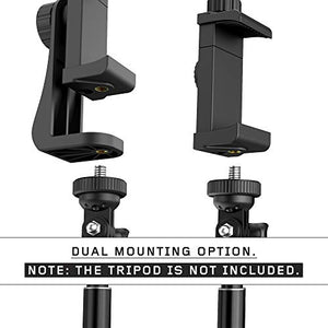 Universal Phone Tripod Mount (2 Pack) 1/4" Screw Adapter Cell Phone Holder with Adjustable Clamp Compatible with iPhone, Samsung, and All Phones, Camcorder,Selfie Monopod and More.