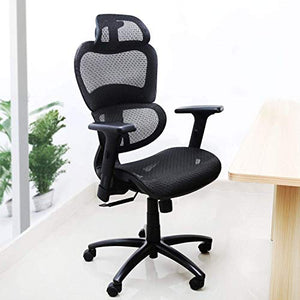 Komene Ergonomic Mesh Office Chair, High Back Computer Chairs with Adjustable Headrest backrest, 3D Flip-up Arms, Swivel Executive Chairs More Comfortable for Height Under 5′11″