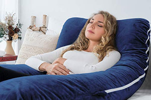 AngQi Full Body Pregnancy Pillow, 60-inch U Shaped Maternity Pillow for Back Pain Relief and Pregnant Women, with Body Pillow Jersey Cover, Gray