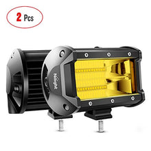 Load image into Gallery viewer, Nilight 18030C-A Amber 2PCS 5Inch 72W Double Row Flood Bar 10800Lumens Driving Fog Led Off Road Lights for Trucks Jeep ATV UTV SUV Boat Marine,2 Years Warranty
