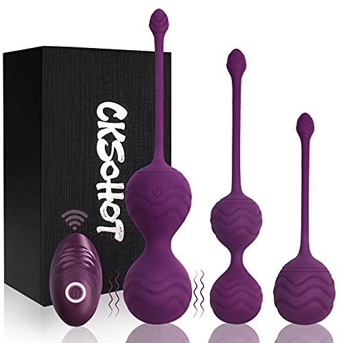 Kegel Balls for Women with Remote Control, Doctor Recommended Kegal Balls Pelvic Floor Strengthening Device Women and Kegel Exercises Products, CKSOHOT Kegel Exercise Weights for Beginners & Advanced