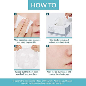 Daily Sheet Mask (Hyaluthione/Moisturizing) - 33 sheets Moisturizing Korean Face Masks - Daily Moisturizing Sheet Mask with Hyaluronic Acid