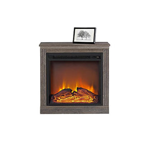 Ameriwood Home Bruxton Electric Fireplace, Medium Brown