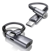 Load image into Gallery viewer, JSAUX USB C to 3.5MM Female Jack Adapter + USB C to 3.5mm Headphone and Charger Adapter (Bundle)
