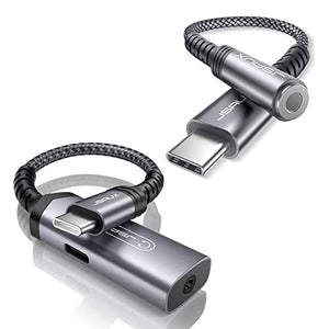JSAUX USB C to 3.5MM Female Jack Adapter + USB C to 3.5mm Headphone and Charger Adapter (Bundle)