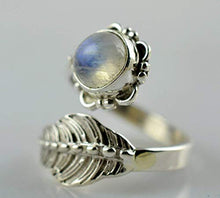 Load image into Gallery viewer, Rainbow Moonstone Silver Ring, Rainbow Moonstone, Moonstone Ring, 925 Sterling Silver, Silver Ring, Handmade Jewelry, Size 4-13 US
