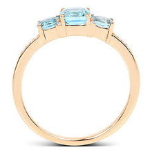 Load image into Gallery viewer, Swiss Blue Topaz Ring, 14K Yellow Gold Swiss Blue Topaz &amp; White Diamond Ring (0.80 ctw, I-J Color, I2-I3 Clarity)
