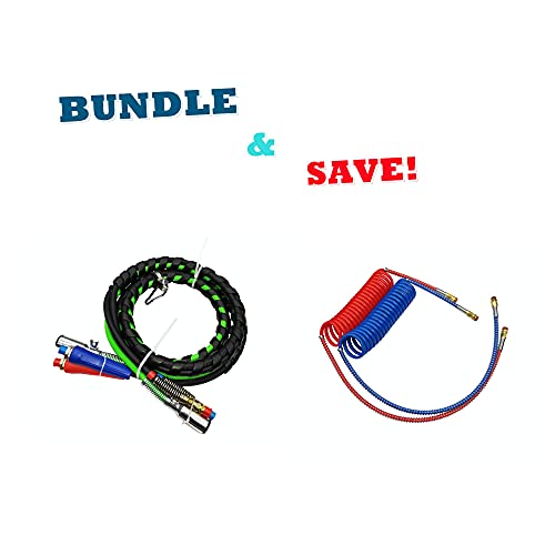 12 Ft. 3-in-1 Wrap + Coiled Air Brake Hoses Bundle
