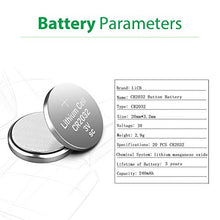 Load image into Gallery viewer, LiCB CR2032 Battery,Long-Lasting &amp; High Capacity CR 2032 3V Coin &amp; Button Cell Lithium Batteries with Adaptive Power and Superior Safety (20-Pack)
