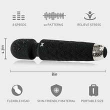Load image into Gallery viewer, Allovers Personal Magic Waterproof Wand Massager, Mini Handheld Rechargeable Neck Shoulder Back Body Massage with 8 Powerful Speeds&amp;20 Pulsating Patterns for Sports Recovery &amp; Muscle Aches (Black)
