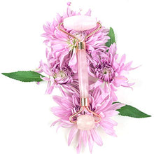 Load image into Gallery viewer, Rose Quartz Facial Roller - Best Face Roller and Skincare Tool for Facial Massage, Quality Pink Stone Face Roller Great for Skin on Face and Neck in Magnetic Gift Box
