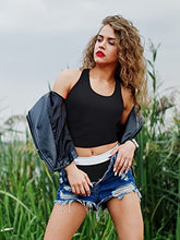 Load image into Gallery viewer, 4 Pieces Basic Crop Tank Tops Sleeveless Racerback Crop Sport Top for Women (White,Large)

