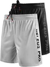 Load image into Gallery viewer, Neleus Men's 7" Workout Running Shorts with Pockets,6056,2 Pack,Black,White,US 2XL,EU 3XL
