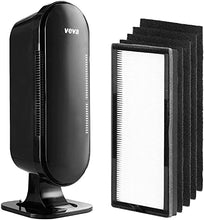 Load image into Gallery viewer, VEVA 8000 Elite Pro Series Black Air Purifier for Home &amp; Large Room, 325 Sq Ft., HEPA Filter &amp; 4 Premium Activated Carbon Pre Filters Removes Allergens, Smoke, Dust, Pet Dander &amp; Odor Complete Tower Air Cleaner Home &amp; Office
