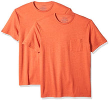 Load image into Gallery viewer, Amazon Essentials Men's 2-Pack Slim-Fit Short-Sleeve Crewneck Pocket T-Shirt, Orange Heather, Large
