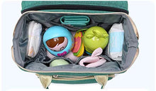 Load image into Gallery viewer, Sussex labels 3in1 large convertible,multipurpose diaper bag.Travel bag for infant and toddlers with BASSINET,CHANGING PAD waterproof spacious Mommy diaper bag pack PLUS A TOY ARCH. (Green)
