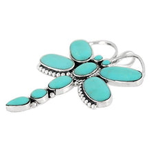 Load image into Gallery viewer, Dragonfly Turquoise Necklace Pendant in 925 Sterling Silver &amp; Genuine Turquoise (20&quot; Length)
