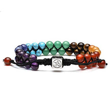 Load image into Gallery viewer, Top Plaza Bead Chakra Bracelet 7 Chakras Healing Crystals Bracelet Yoga Stone Beads Bracelets Meditation Relax Anxiety Bangle for Womens Mens
