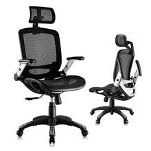 Load image into Gallery viewer, Gabrylly Ergonomic Mesh Office Chair, High Back Desk Chair - Adjustable Headrest with Flip-Up Arms, Tilt Function, Lumbar Support and PU Wheels, Swivel Computer Task Chair
