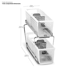 Load image into Gallery viewer, madesmart 2-Tier Organizer Bath Collection Slide-out Baskets with Handles, Space Saving, Multi-purpose Storage &amp; BPA-Free, Mini, Frost-With Dividers
