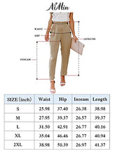Load image into Gallery viewer, NIMIN Pants for Women Casual Comfy High Waisted Pants Cotton Summer Beach Work Paper Bag Pants with Pockets Yellow 2X-Large
