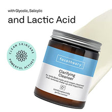 Load image into Gallery viewer, Facetheory Clarifying Cleanser C2 with Glycolic Acid | Exfoliating Cream Cleanser | Cleanse, Congested, Blemish-prone Skin | Removes Makeup | Vegan &amp; Cruelty-Free | Made in UK | Mandarin | 170ml
