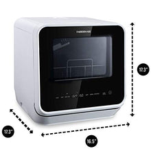 Load image into Gallery viewer, Farberware FDW05ASBWHA Complete Portable Countertop Dishwasher with 5-Liter Built-in Water Tank, 5 Programs, Baby Care, Glass &amp; Fruit Wash-Black/White
